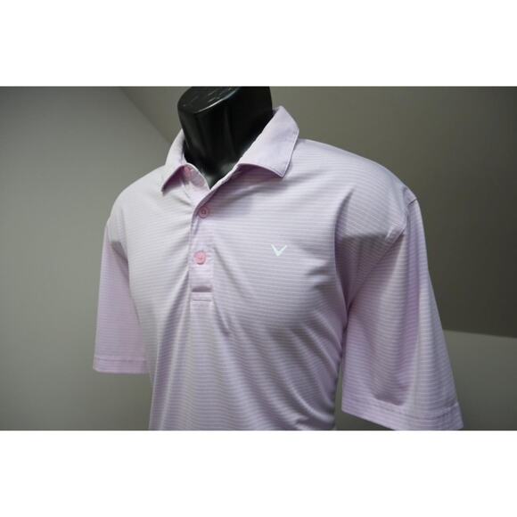 Callaway Golf Polo Opti Dri Striped Short Sleeve Athletic Shirt Mens Sz Large - Picture 2 of 8